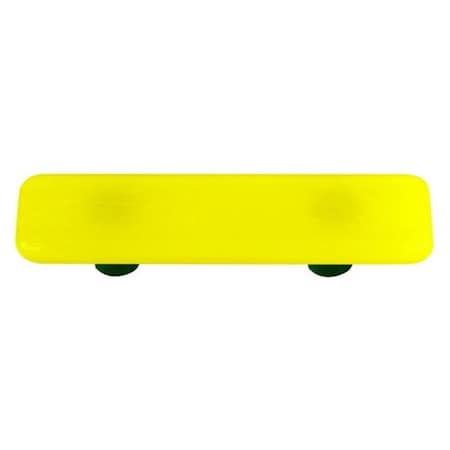 Palacedesigns Canary Yellow Rectangle Glass Cabinet Pull - Black Post PA727009